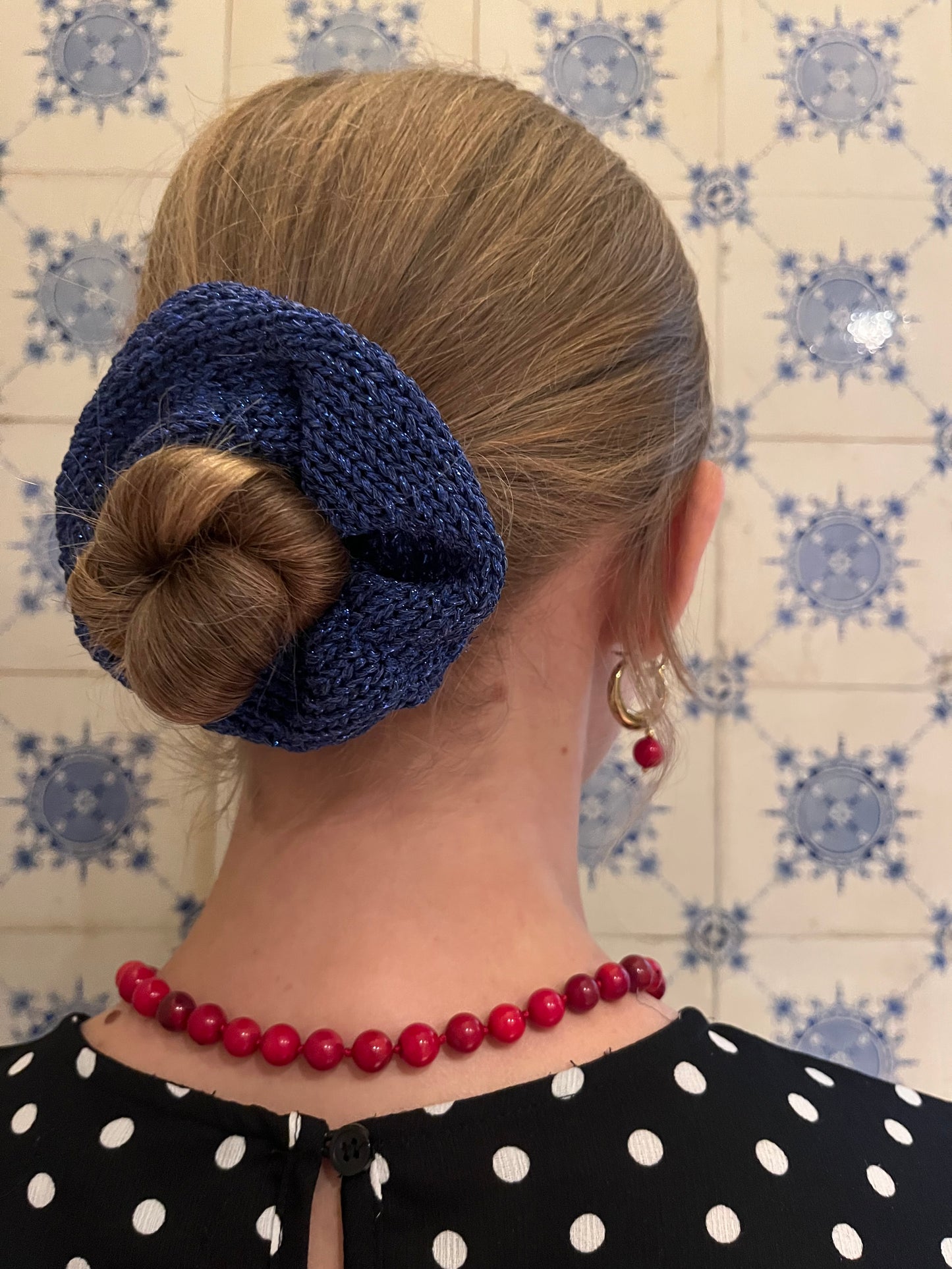 blue glitter scrunchie