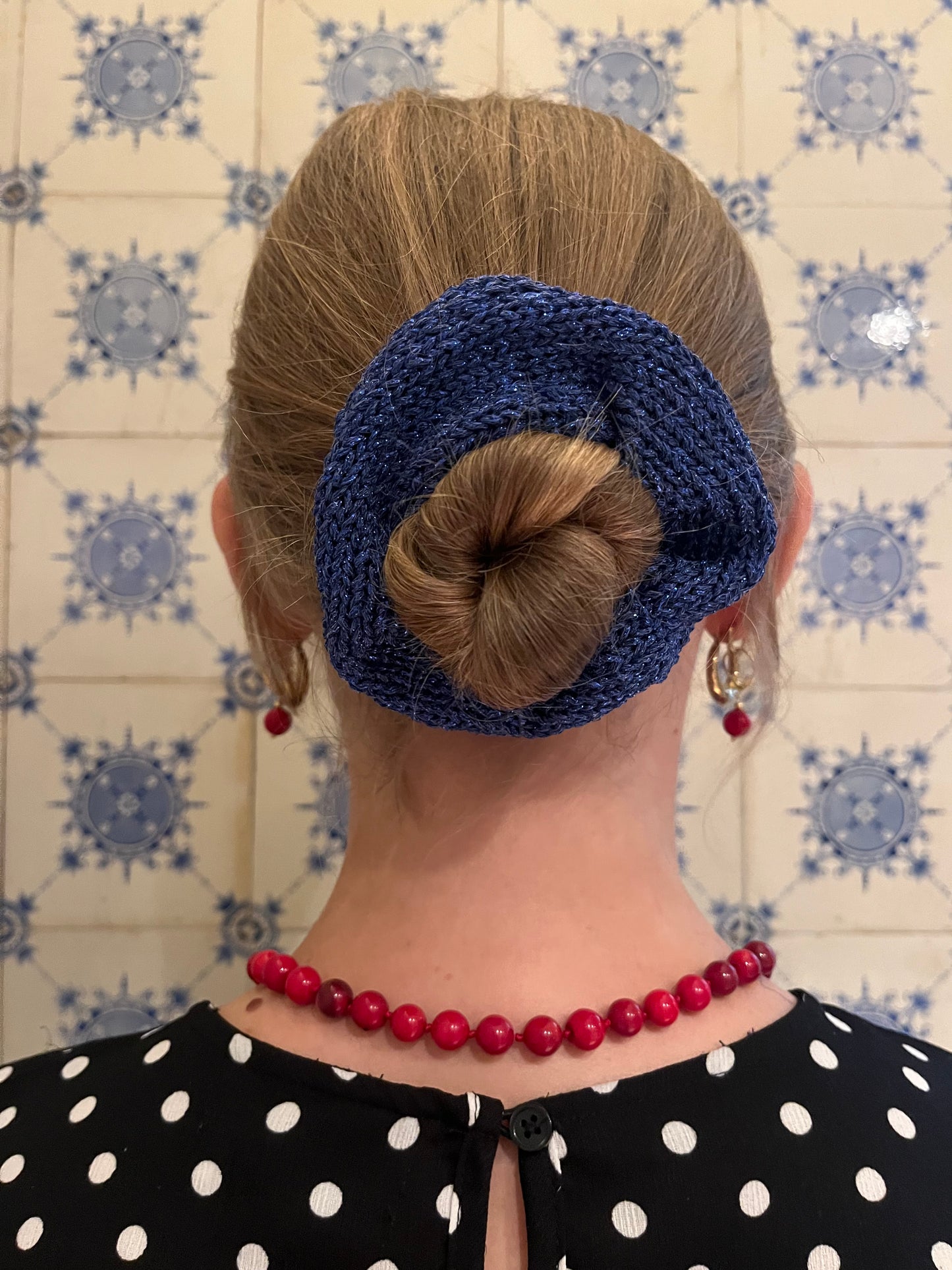 blue glitter scrunchie