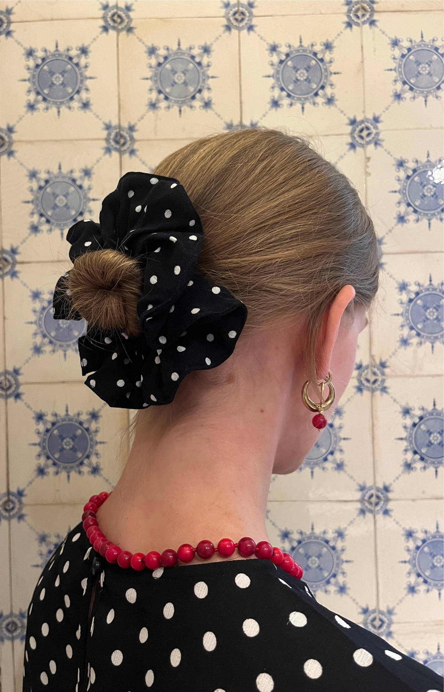 polka dot scrunchie