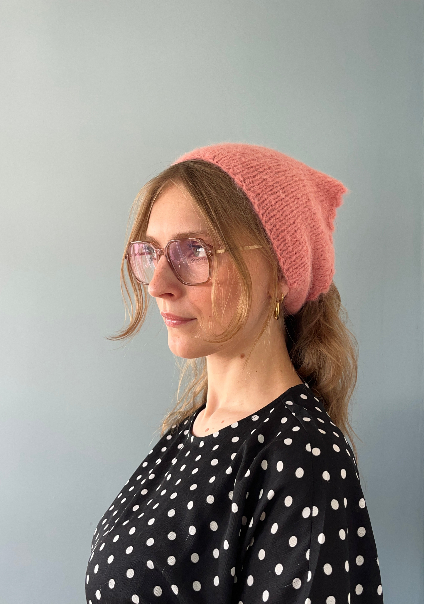 trendy triangle scarf peachy pink (S/M)