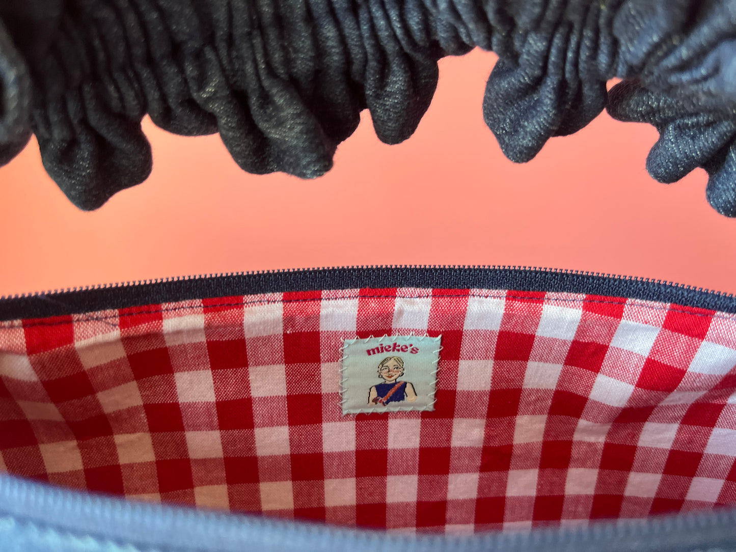 scrunchie bag denim