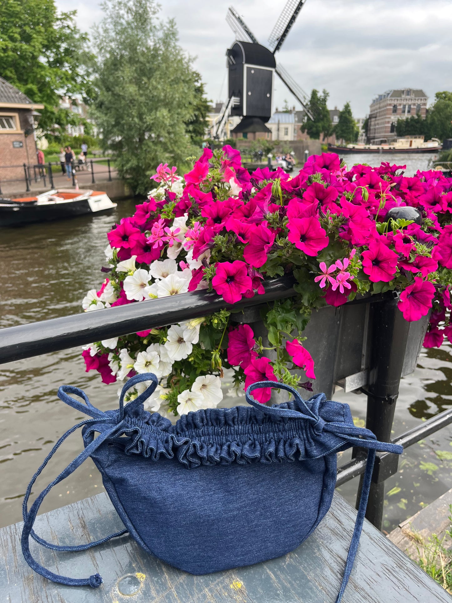 scrunchie bag denim