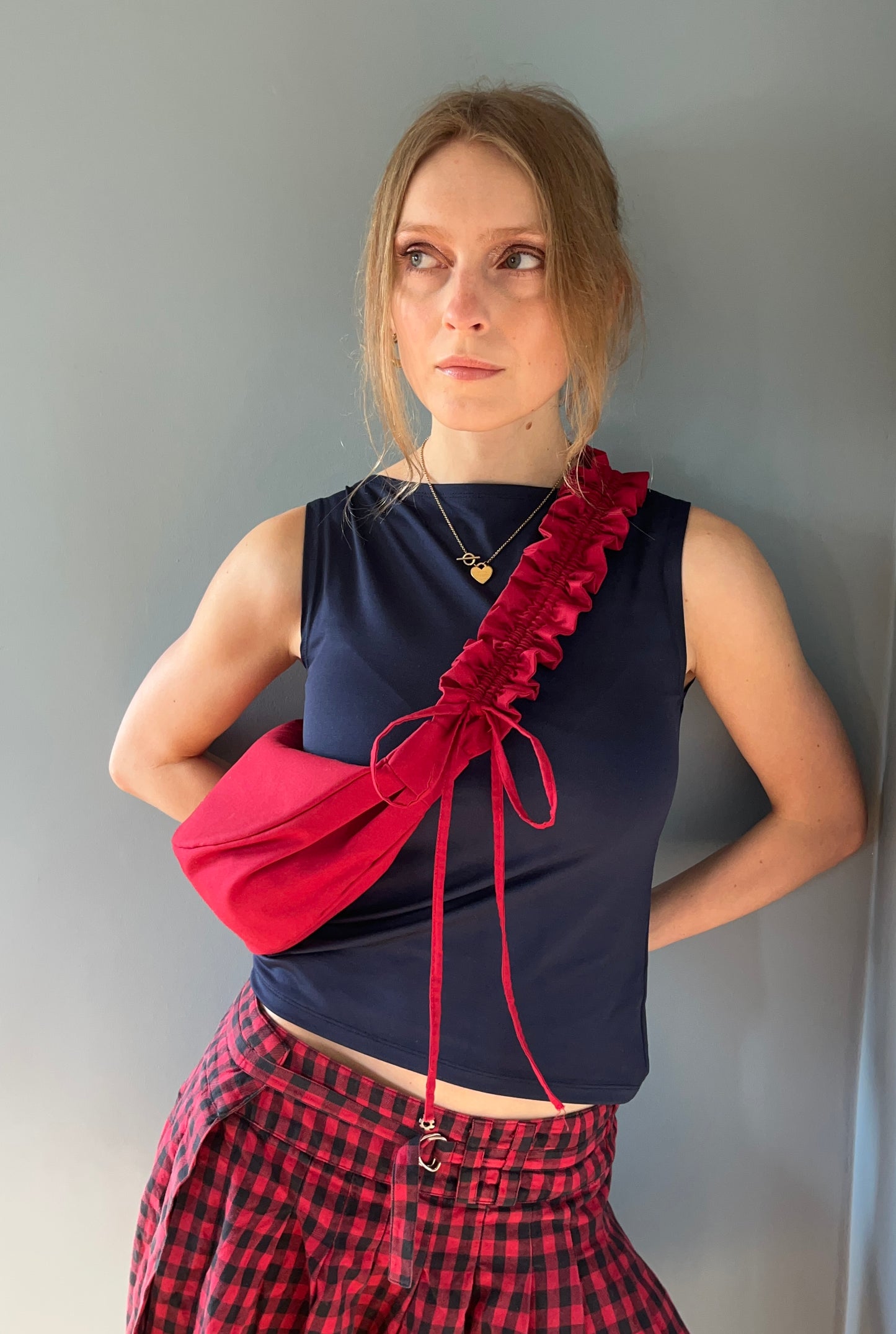 scrunchie bag red