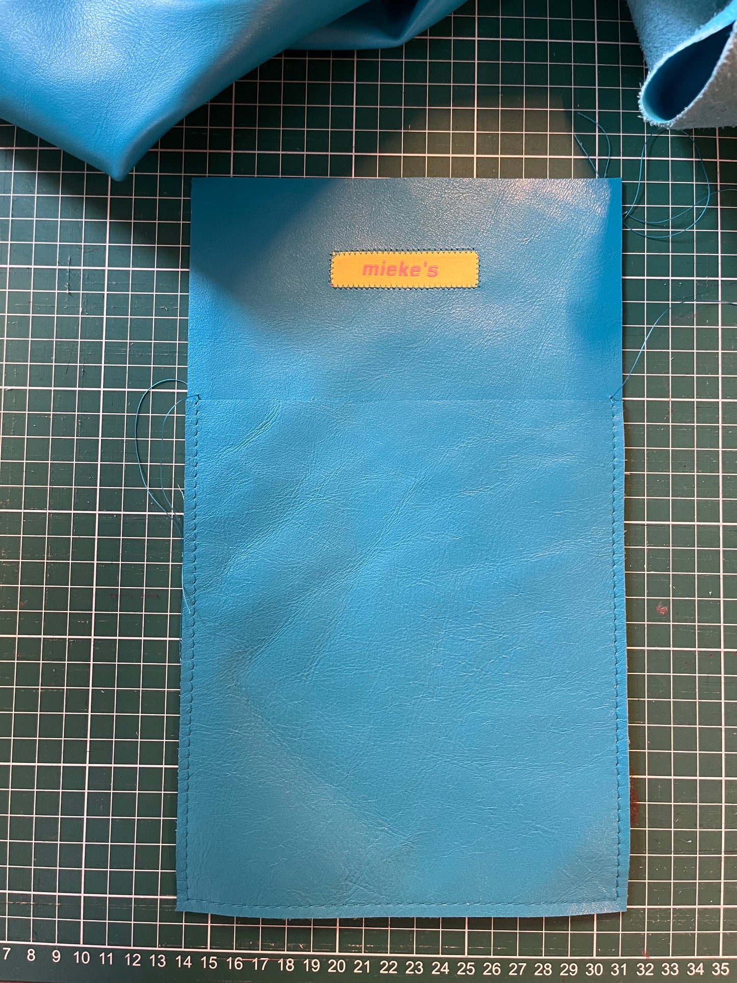 custom two toned leather tote