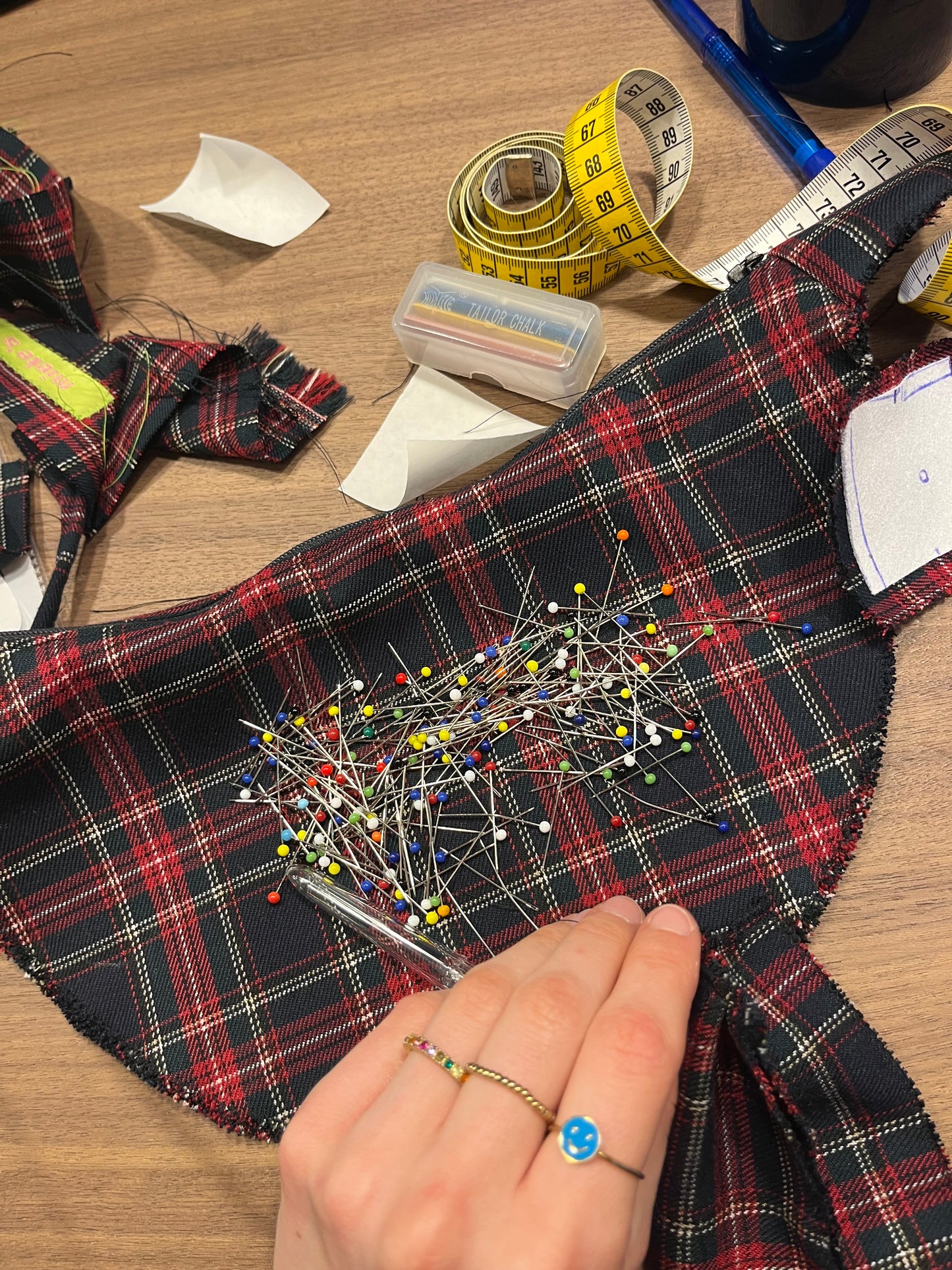scrunchie bag tartan
