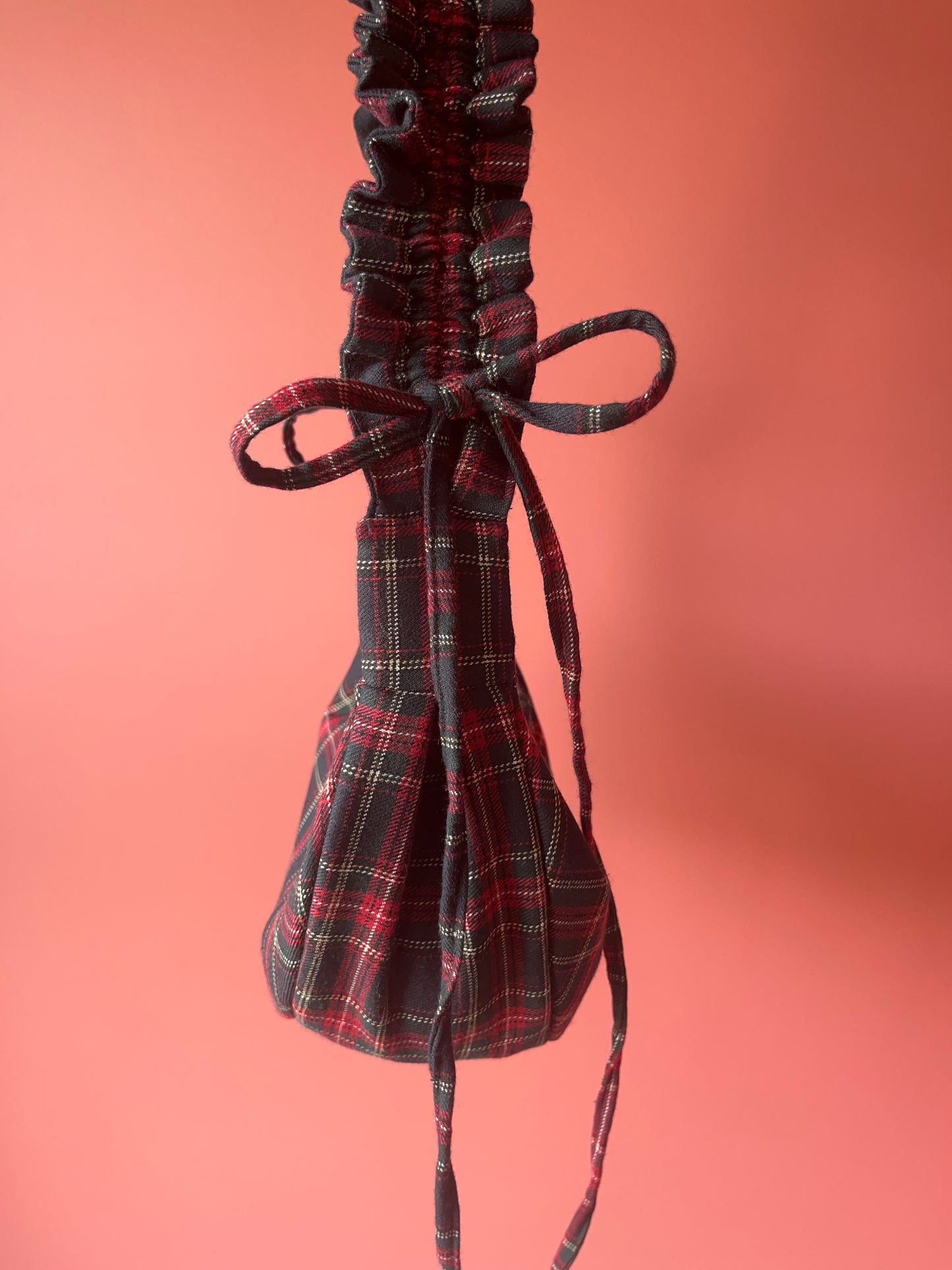 scrunchie bag tartan
