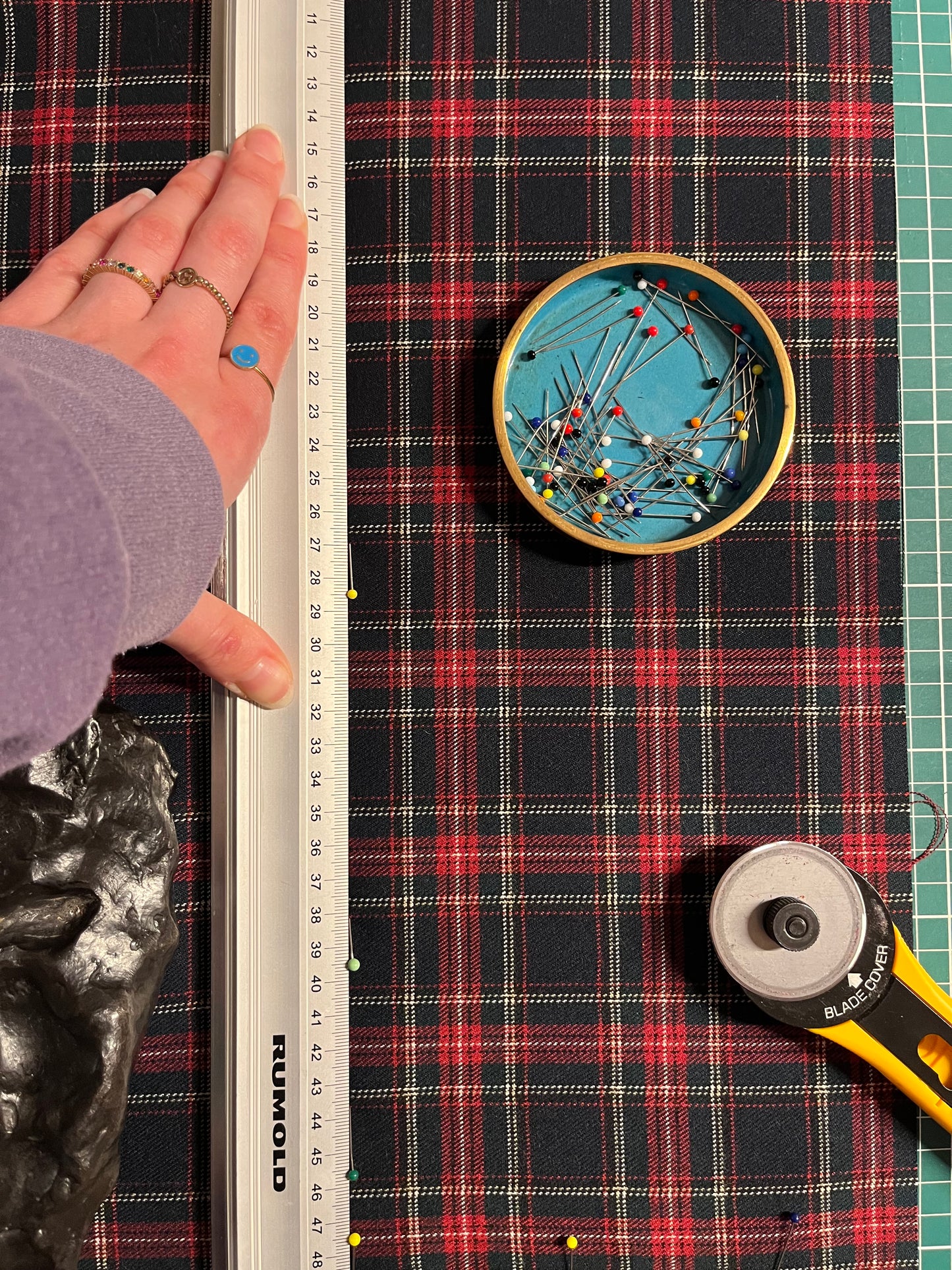 scrunchie bag tartan