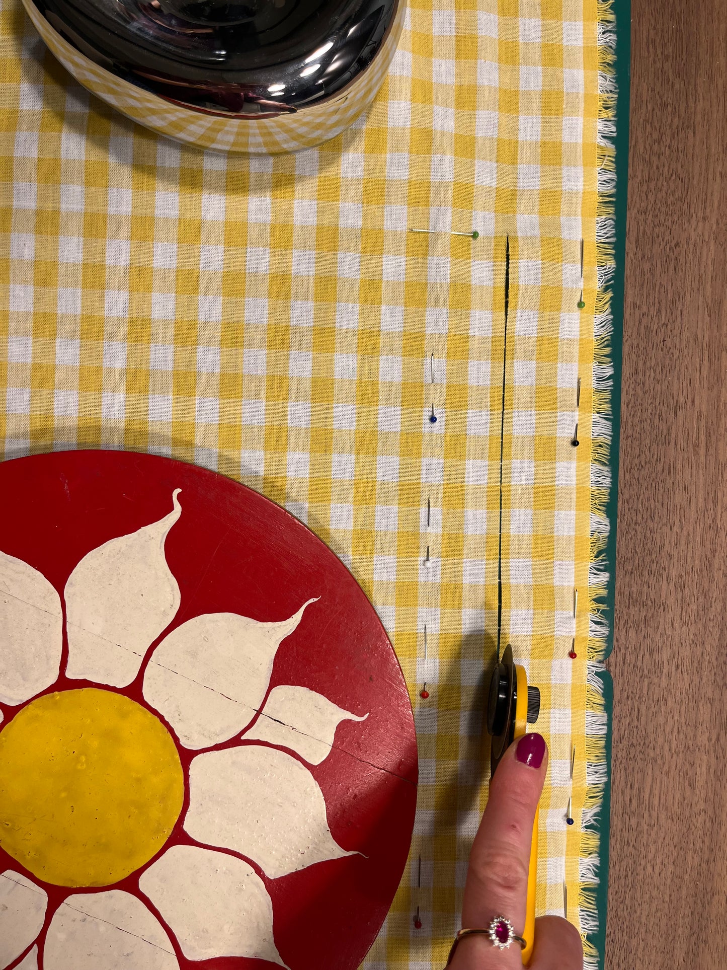 scrunchie bag butter yellow gingham