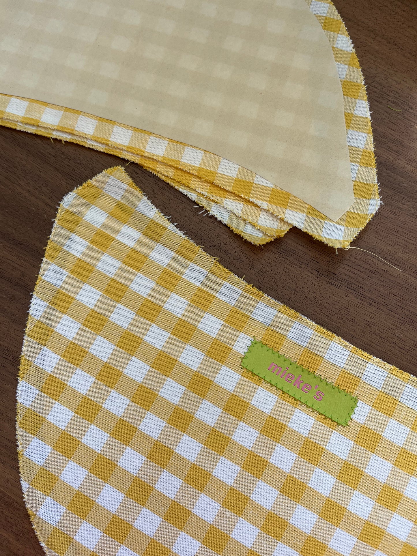 scrunchie bag butter yellow gingham