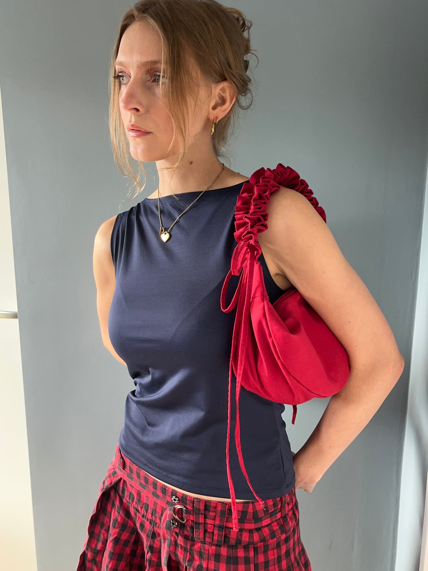 scrunchie bag red