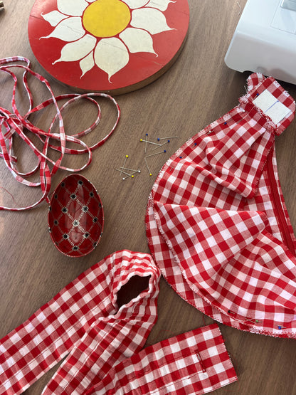 scrunchie bag red gingham