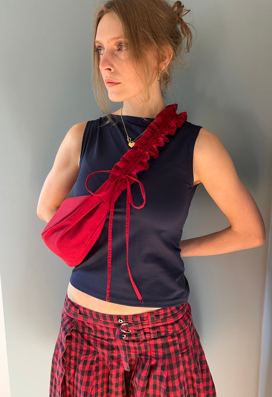 scrunchie bag red