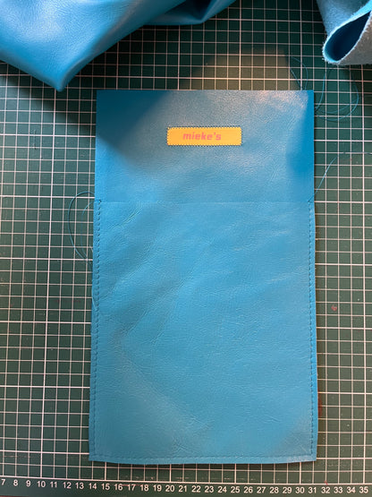 custom two toned leather tote
