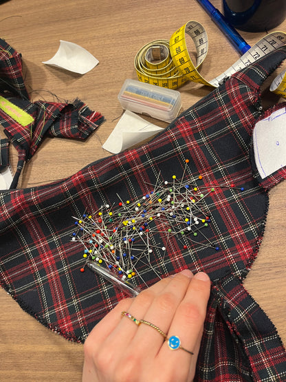 scrunchie bag tartan