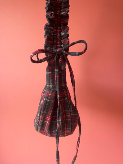 scrunchie bag tartan