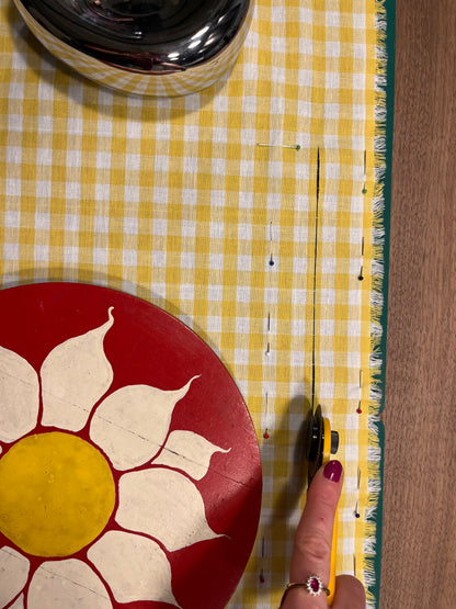 scrunchie bag butter yellow gingham