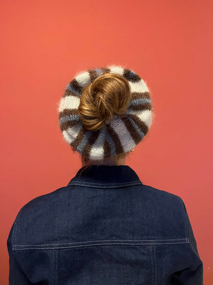 custom mohair striped scrunchie XXL