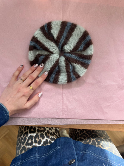 custom mohair striped scrunchie XXL
